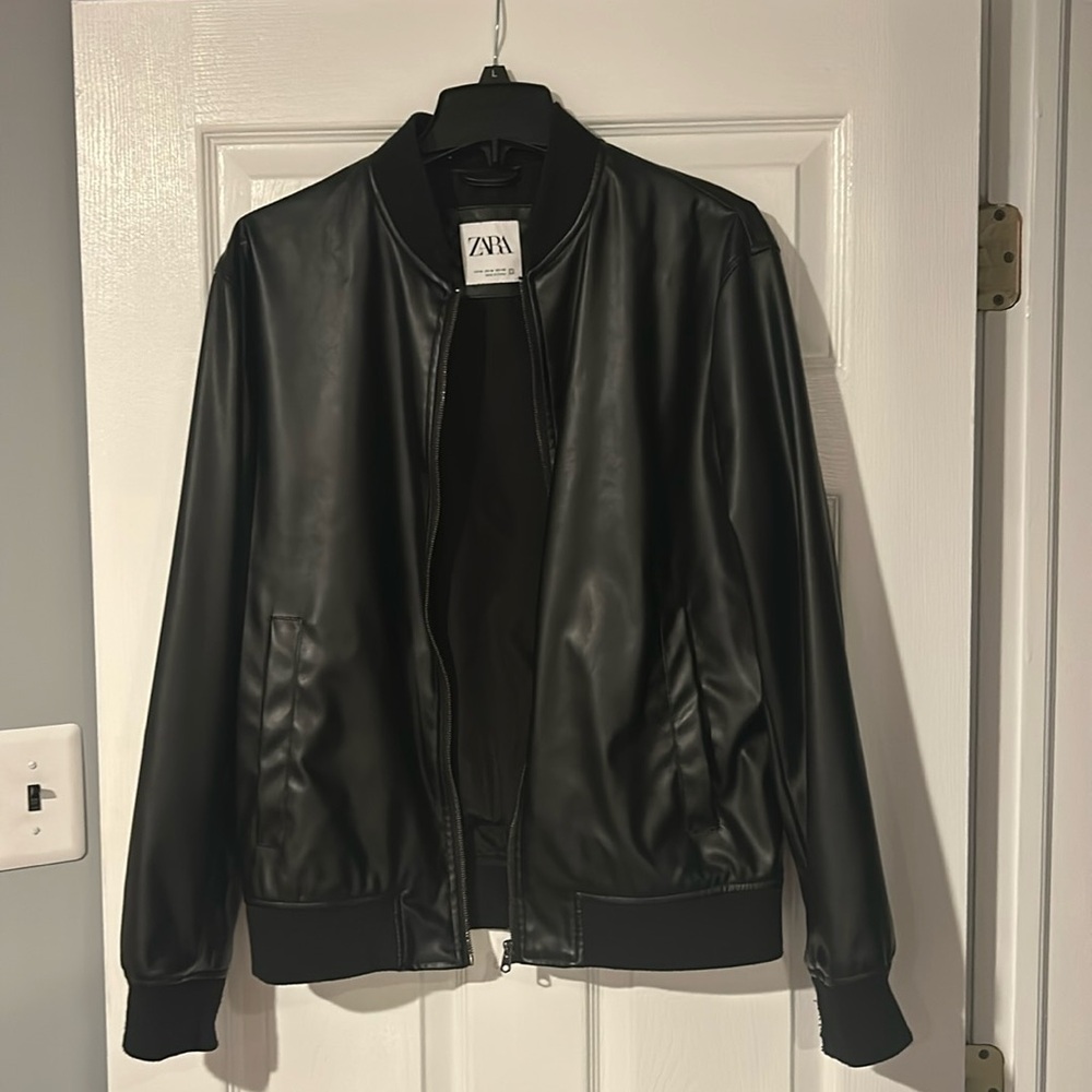 Men’s Zara Medium faux leather jacket.